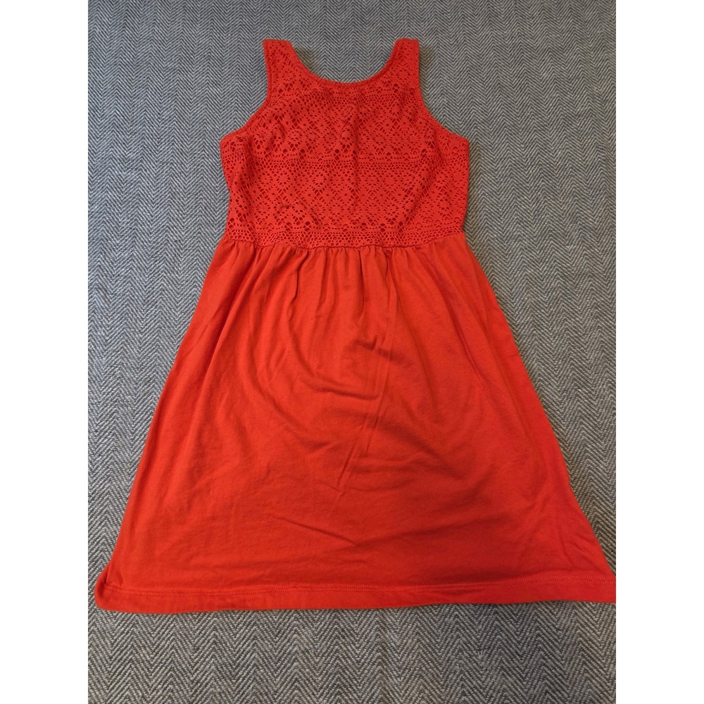 Old Navy A-Line Dress Women's Red M 8 Lace Bodice Sleeveless Round Neck Pullover